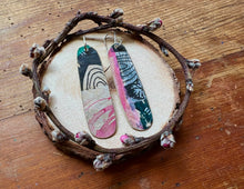 Load image into Gallery viewer, Hand Painted earrings with sterling silver hooks