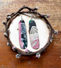 Load image into Gallery viewer, Hand Painted earrings with sterling silver hooks