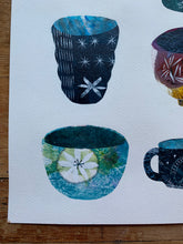 Load image into Gallery viewer, Original Collage Cups with Sashiko inspired design