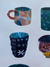 Load image into Gallery viewer, Original Collage Cups with Sashiko inspired design