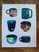 Load image into Gallery viewer, Original Collage Cups with Sashiko inspired design