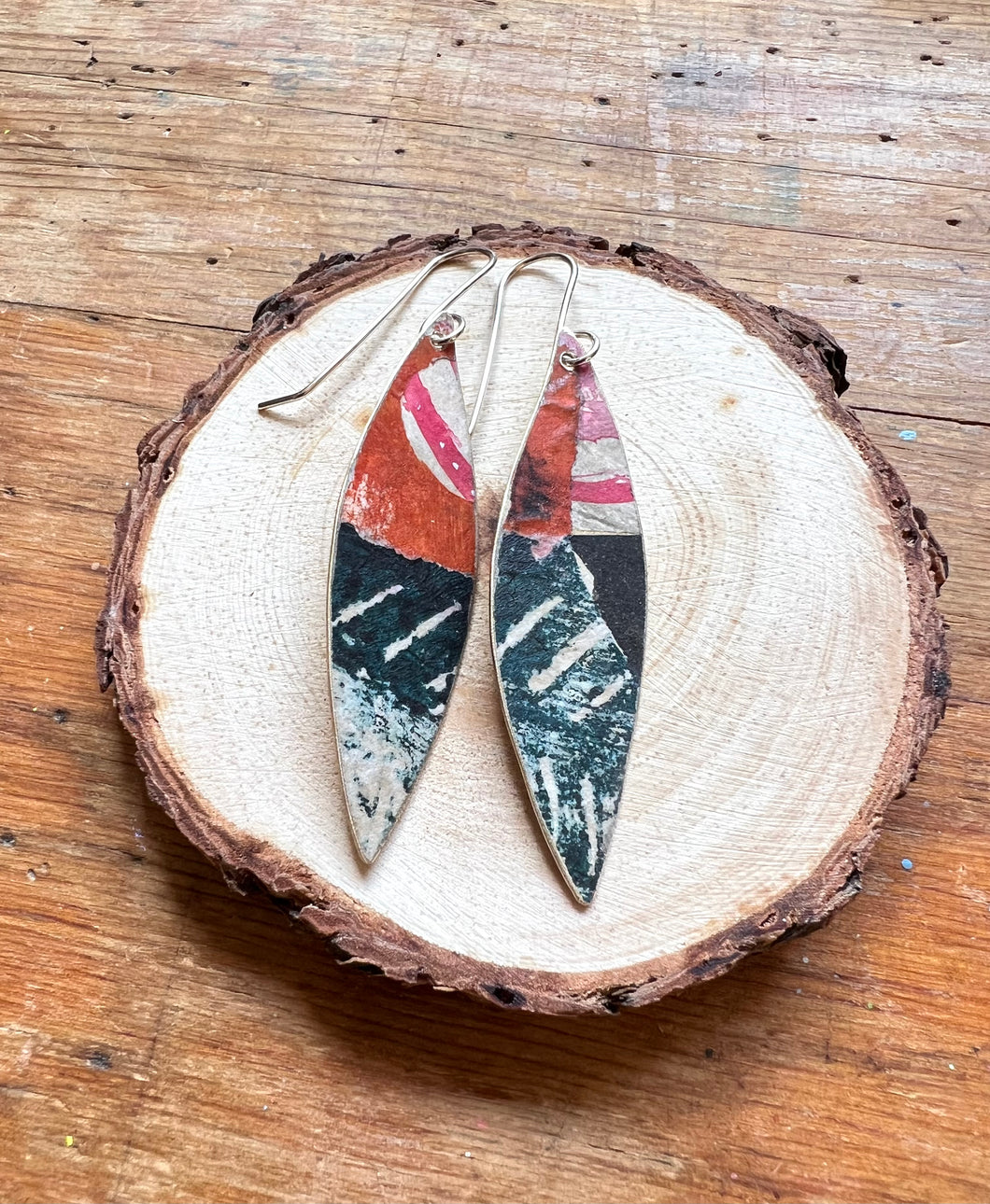 Hand Painted earrings with sterling silver hooks