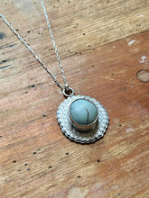 Load image into Gallery viewer, Sterling silver necklace and chain with blue beach stone
