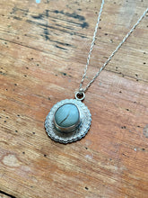 Load image into Gallery viewer, Sterling silver necklace and chain with blue beach stone
