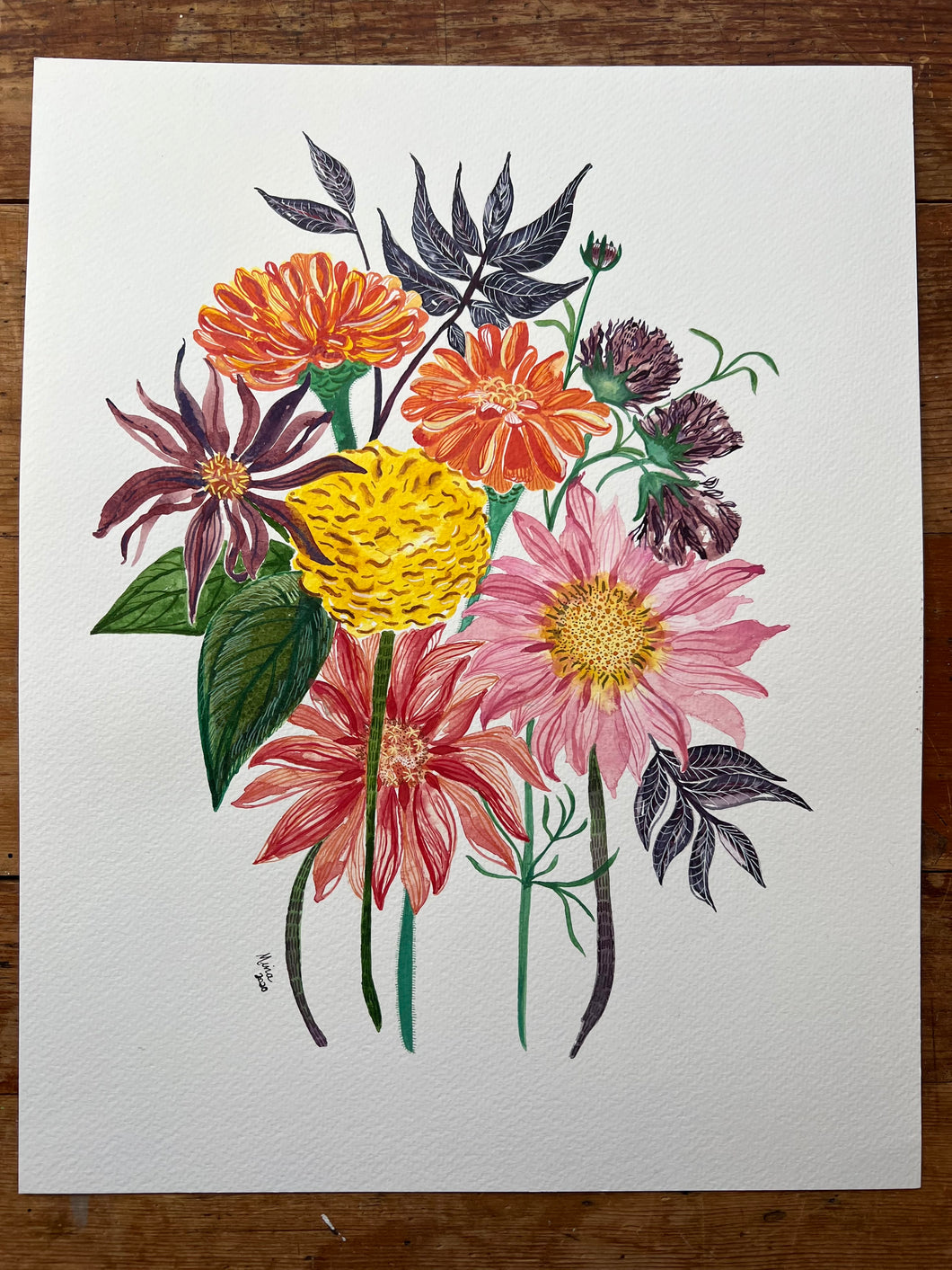 Original Flower Bouquet watercolor