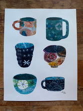 Load image into Gallery viewer, Original Collage Cups with Sashiko inspired design

