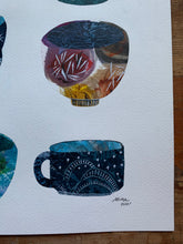 Load image into Gallery viewer, Original Collage Cups with Sashiko inspired design
